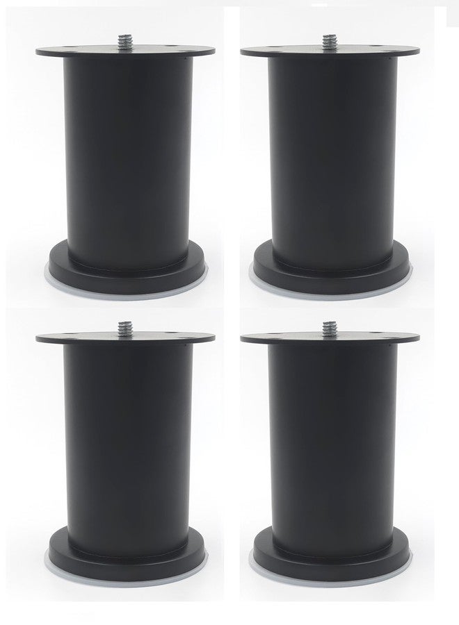 VMD, 6" Black Modern Style Furniture S.S Legs Perfect for Coffee Table, Dining Table, Designer Desk, Nightstand, 55mm Diameter (Pack of 4) - Image 1